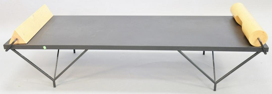 Modern Hairpin daybed, 73" l. Provenance: The Estate of: Modern Hairpin daybed, 73" l. Provenance: The Estate of Andrew Wolf, New Haven, CT, Arts Chief.