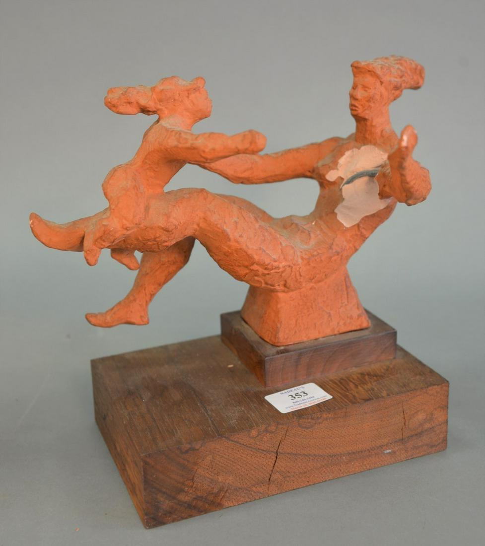Chaim gross, terracotta figural group of nude female: Chaim gross, terracotta figural group of nude female and child, sold "as is", 10" x 12", Provenance: Estate of William and Teresa Patton, Lake Ave Greenwich, CT.