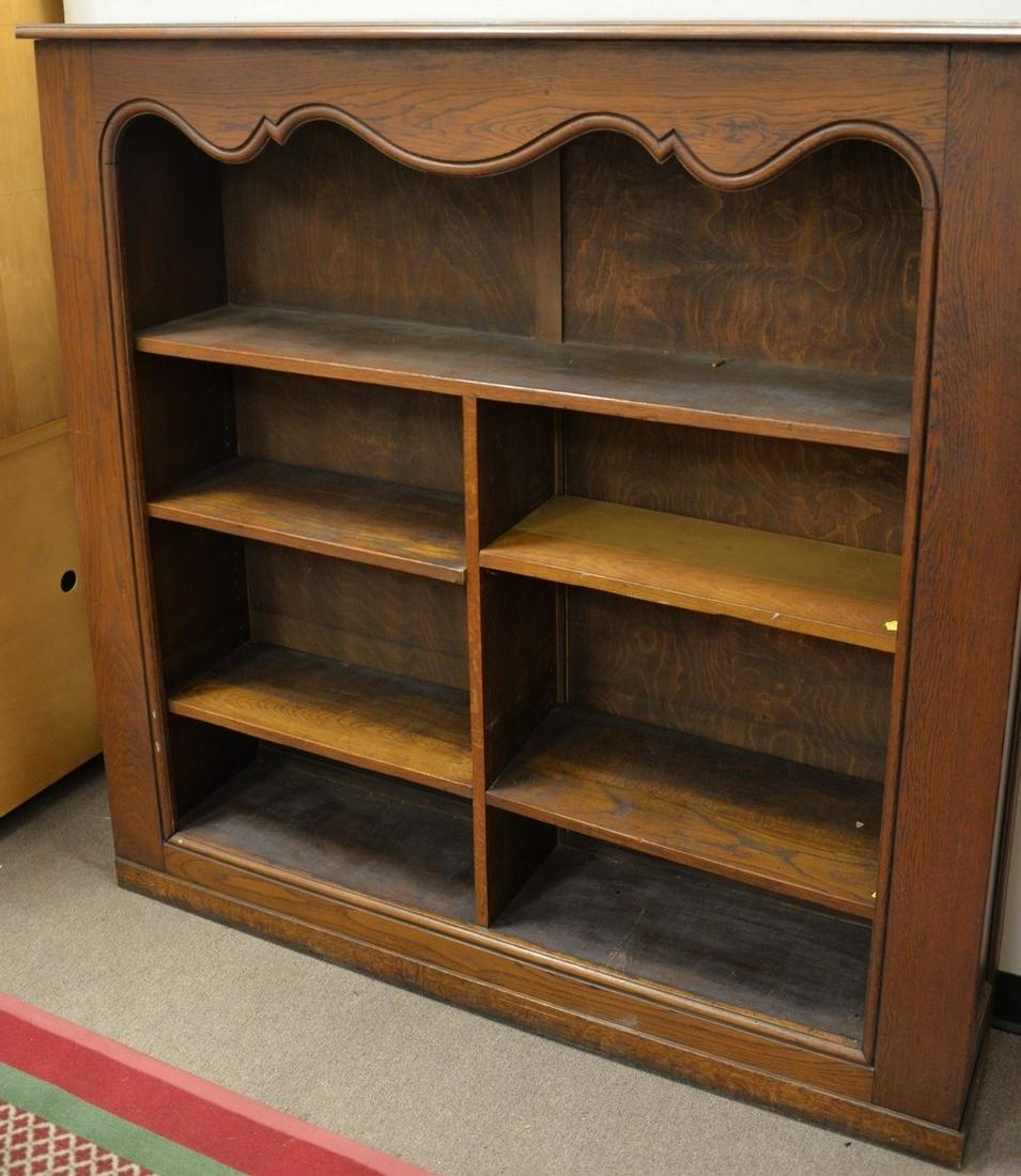 Four bookshelves, oak, 20th C., minor wear/loss, ht.: Four bookshelves, oak, 20th C., minor wear/loss, ht. 61", lg. 14 1/2'.