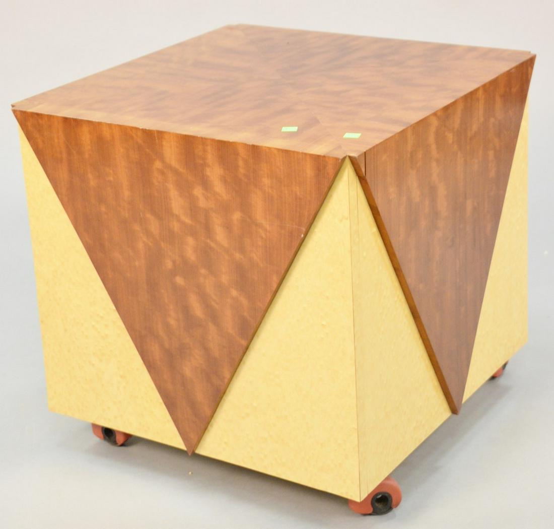 George Simons for Steelcase mobile pedestal with fitted: George Simons for Steelcase mobile pedestal with fitted interior organizers, ht. 21 1/2", top 22 1/2", dp. 22 1/2". Provenance: The Estate of Andrew Wolf, New Haven, CT, Arts Chief.