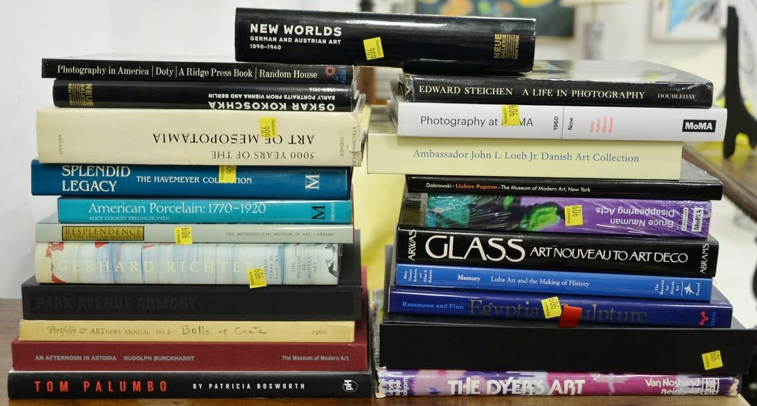 Forty books on art and design including: "Thinking is: Forty books on art and design including: "Thinking is Form: The Drawings of Joseph Beuys"; "Mrs. Delany and her Circle"; "Photography at MOMA"; "Glass: Art Nouveau to Art Deco", etc.
