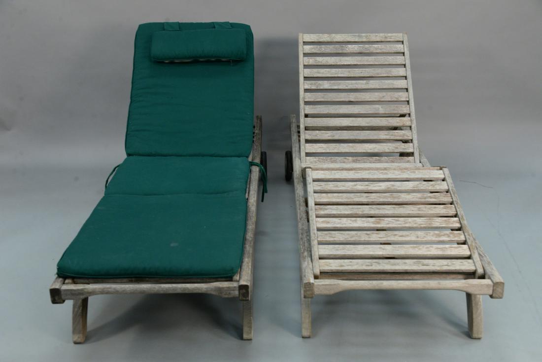 Barlow Tyrie pair of adjustable teak outdoor lounges (1 of 4)