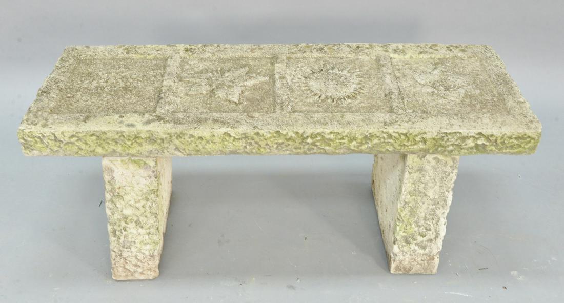Cement outdoor bench top with four panels of four (1 of 3)