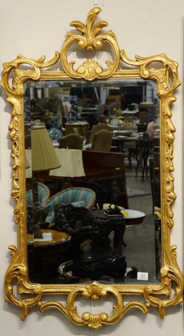 Chippendale style gold framed mirror with beveled (1 of 3)