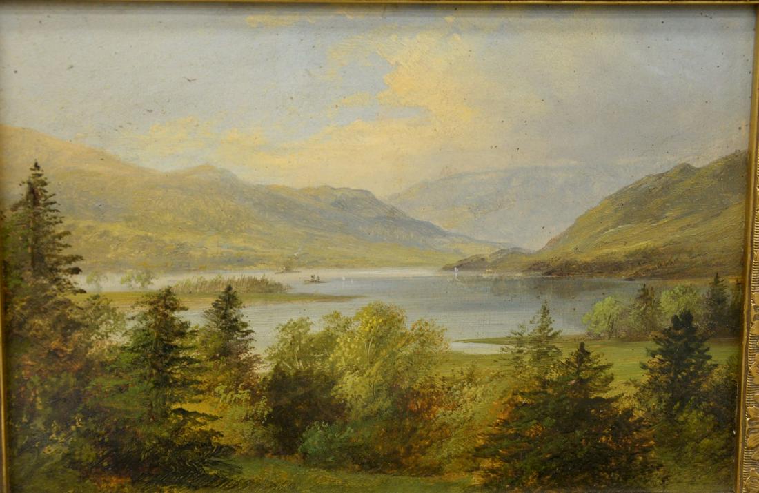 Artist unknown, mountainous landscape, 19th C., signed (1 of 4)