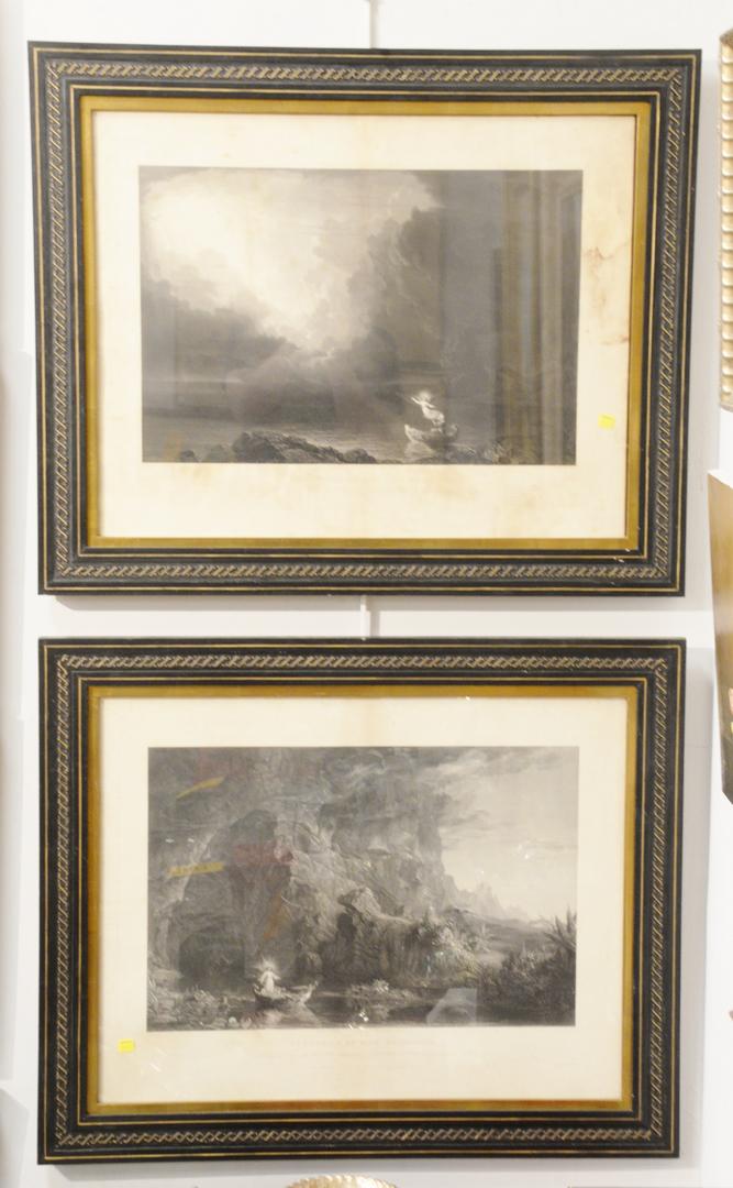 After Thomas Cole, set of four engravings: "The Voyage (1 of 5)