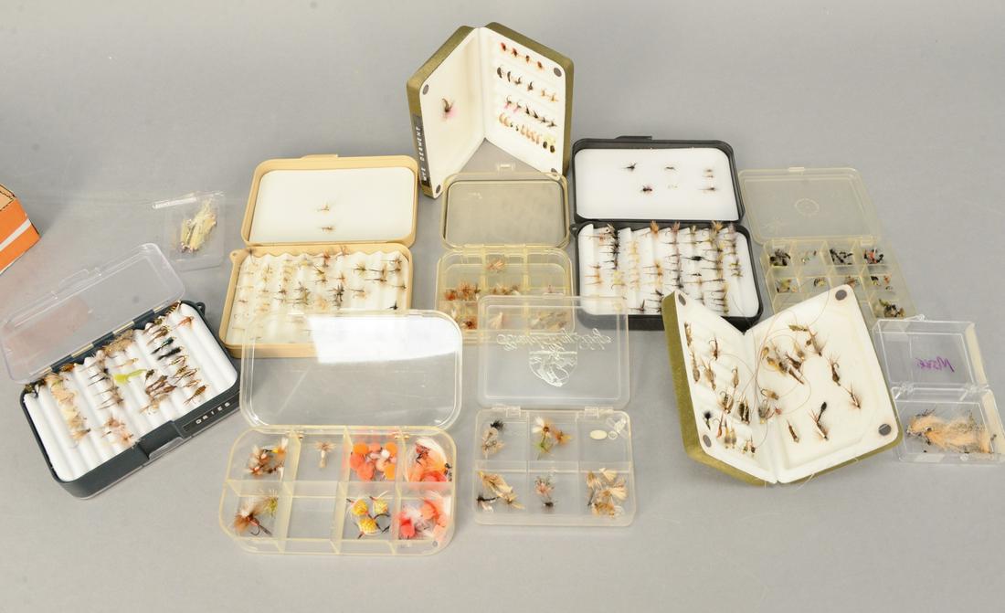 Tray lot of 10 continental dry and wet flies and (1 of 4)