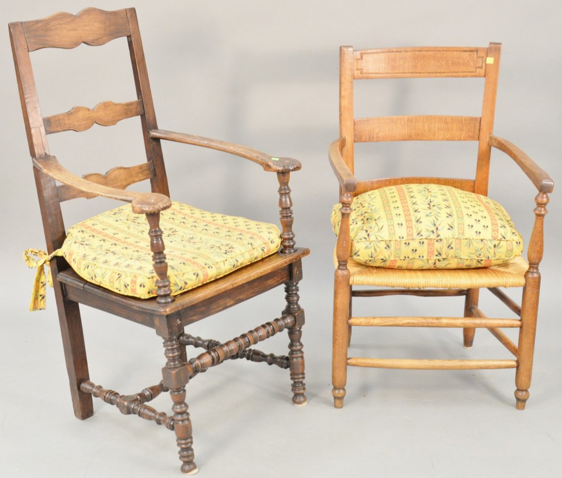 Two chairs, Jacobean armchair with ladder back on (1 of 3)