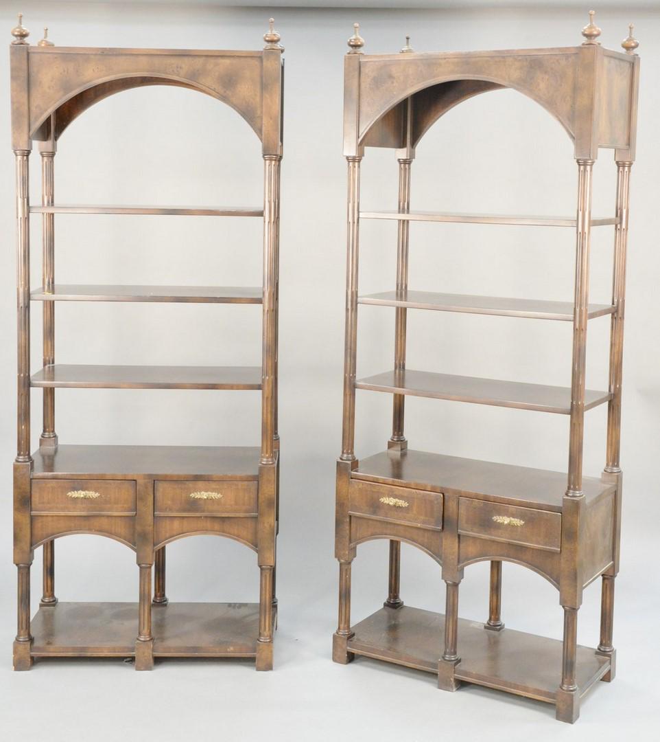 Three contemporary etageres (each with two drawers). (1 of 9)