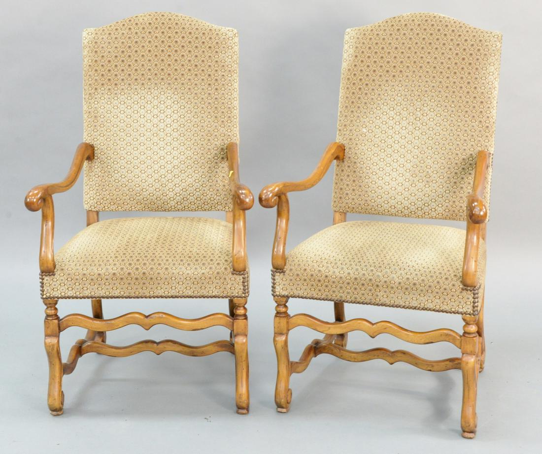 Set of ten Louis XIV style os de mouton dining chairs, (1 of 4)