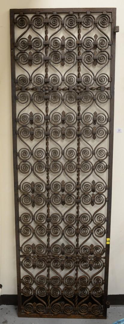 Pair heavy iron gates, hand wrought in two parts, ht. (1 of 5)