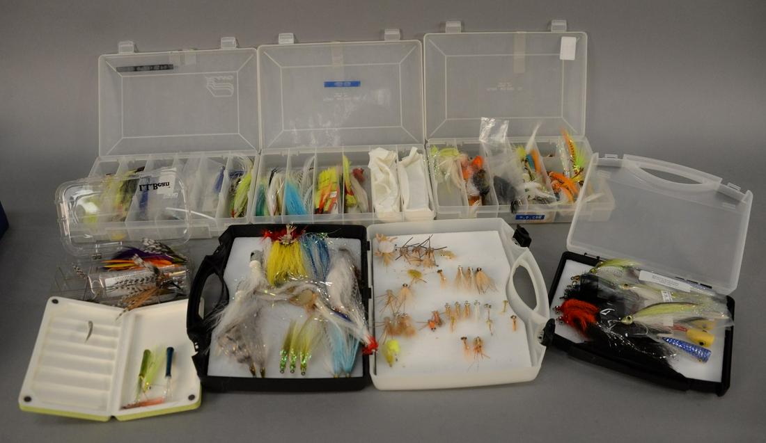 Seven containers of salt water flies. Estate of Michael (1 of 6)