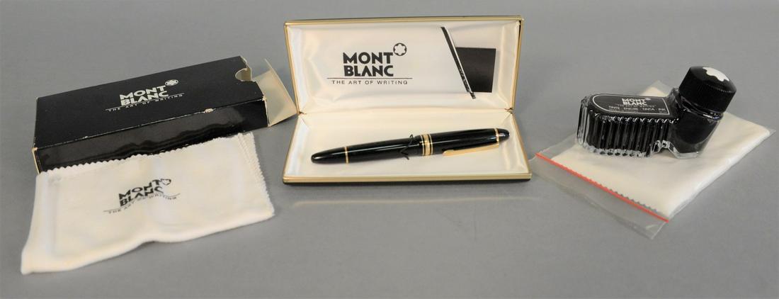 Montblanc 146 fountain pen in original box along with: Montblanc 146 fountain pen in original box along with ink.
