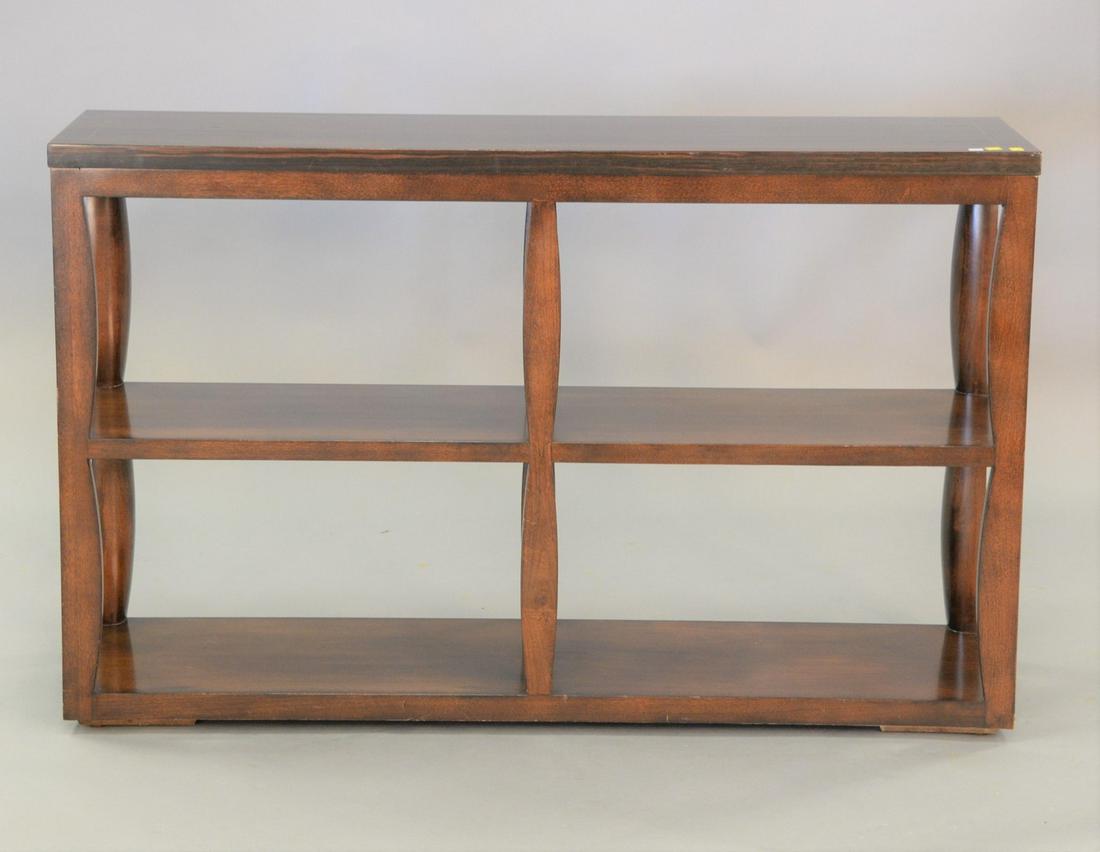 Contemporary bookshelf, ht. 34", top 14" x 54".: Contemporary bookshelf, ht. 34", top 14" x 54".