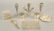Nine-piece silver lot to include vases, candleholder,