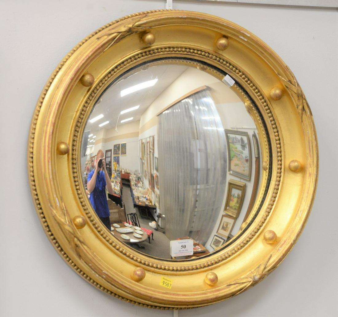 Regency gilt convex mirror, dia. 19". (1 of 3)