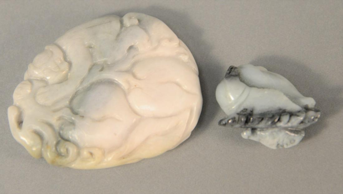 Two Chinese hardstone carvings, lg. 1 1/2" and 2 3/4". (1 of 5)