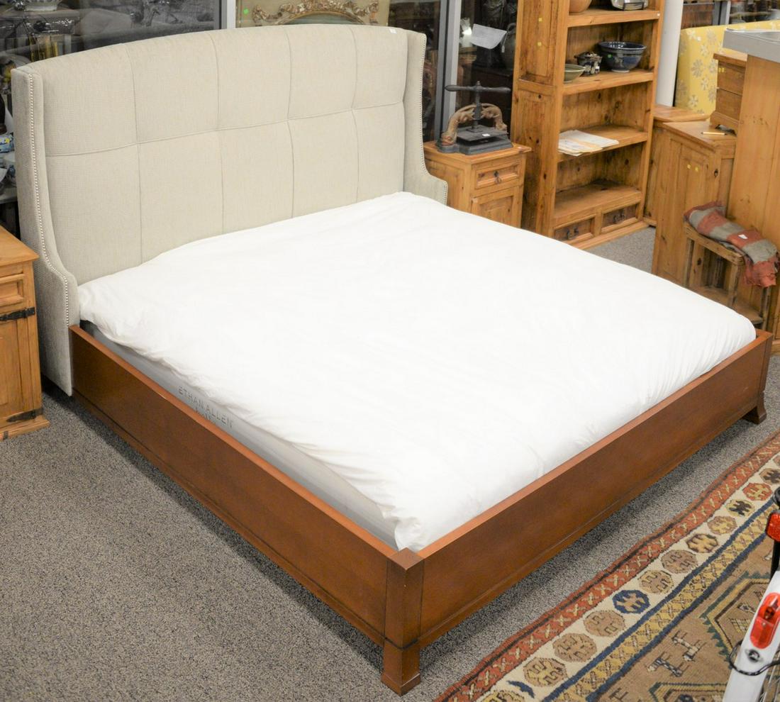 Contemporary king size bed having upholstered head with (1 of 4)