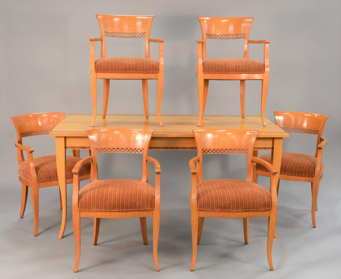 Seven piece contemporary dining set having rectangular (1 of 6)
