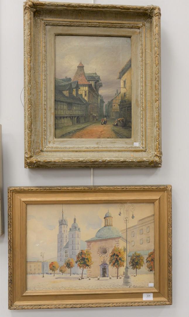 Two framed pieces to include watercolor of church (1 of 5)