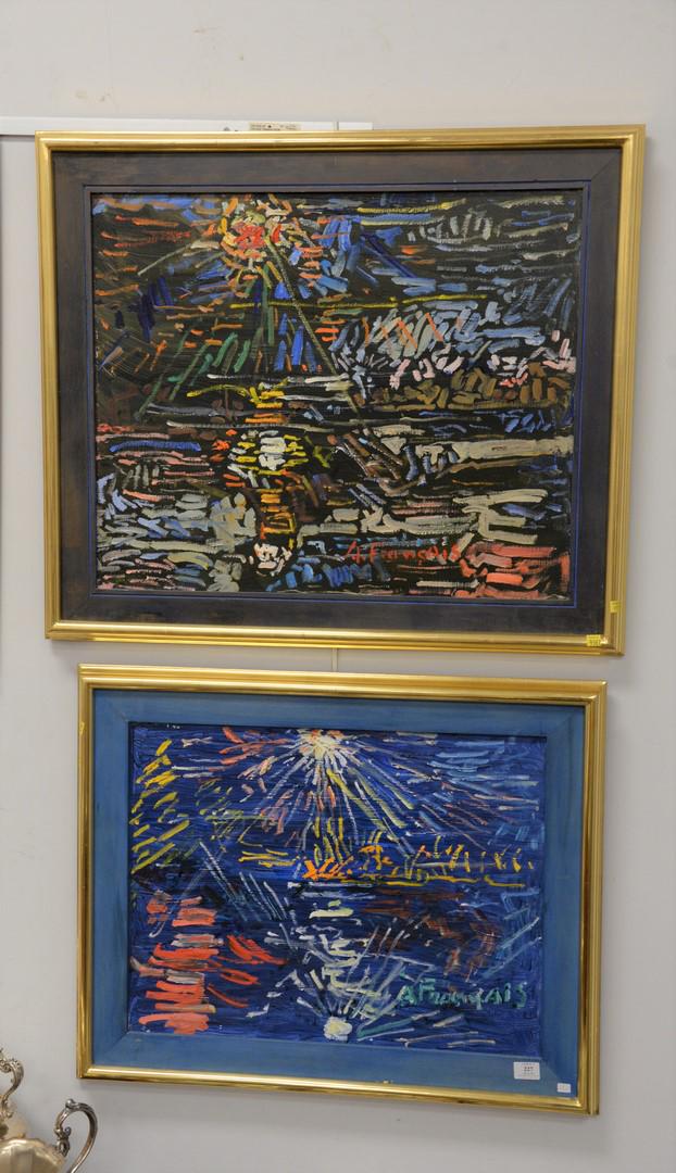 Three Anne Francais (1909 - 1995) oil on canvas, "Les (1 of 4)