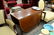 Banded inlaid mahogany dining table having drop leaves, - 3