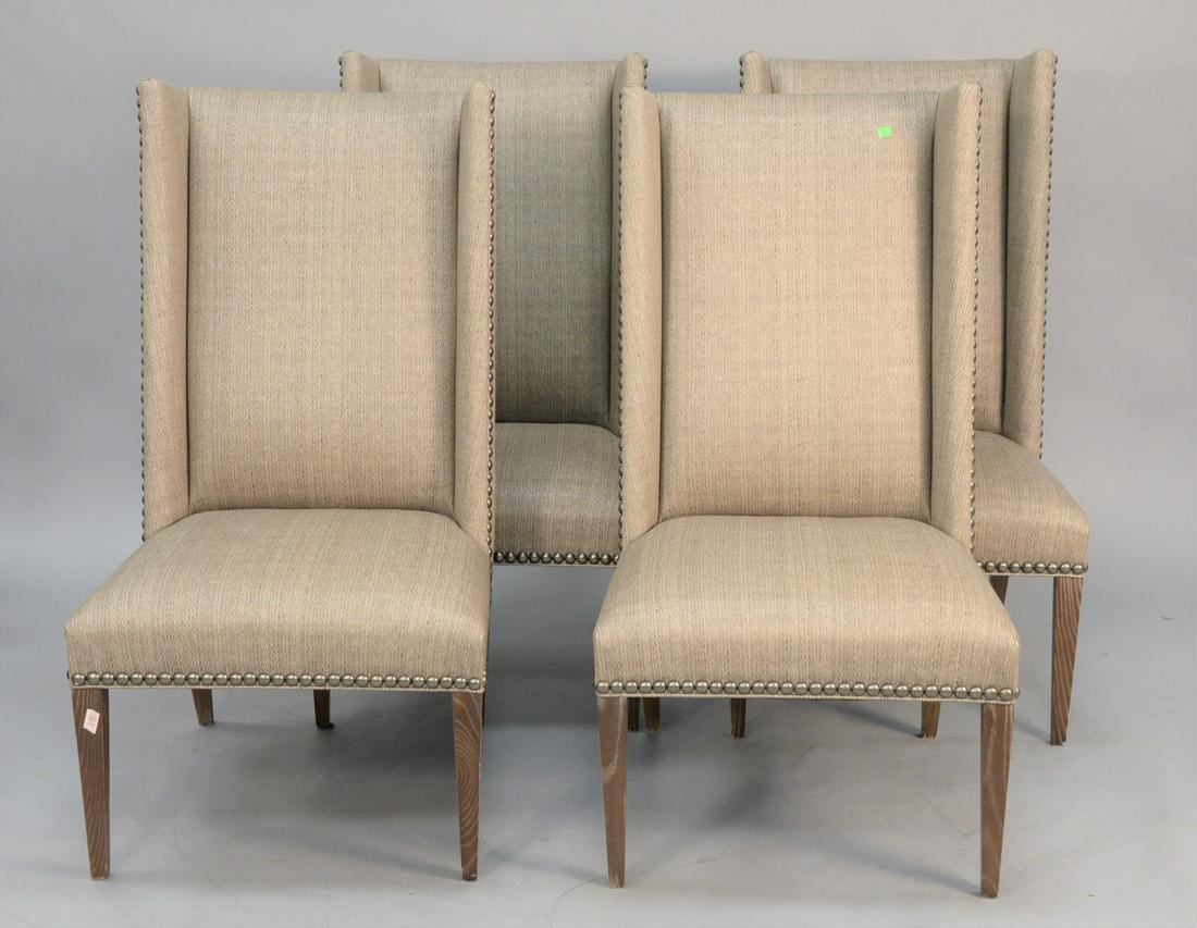Set of four contemporary high back side chairs having (1 of 4)