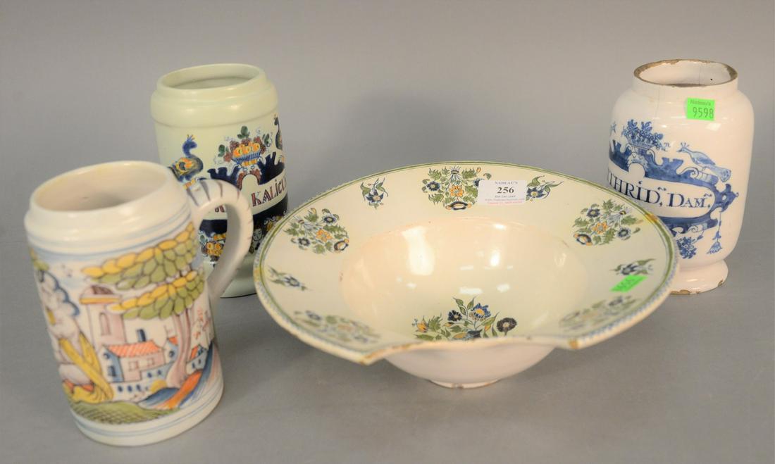 Four Delft pieces to include two polychrome Delft dry (1 of 6)