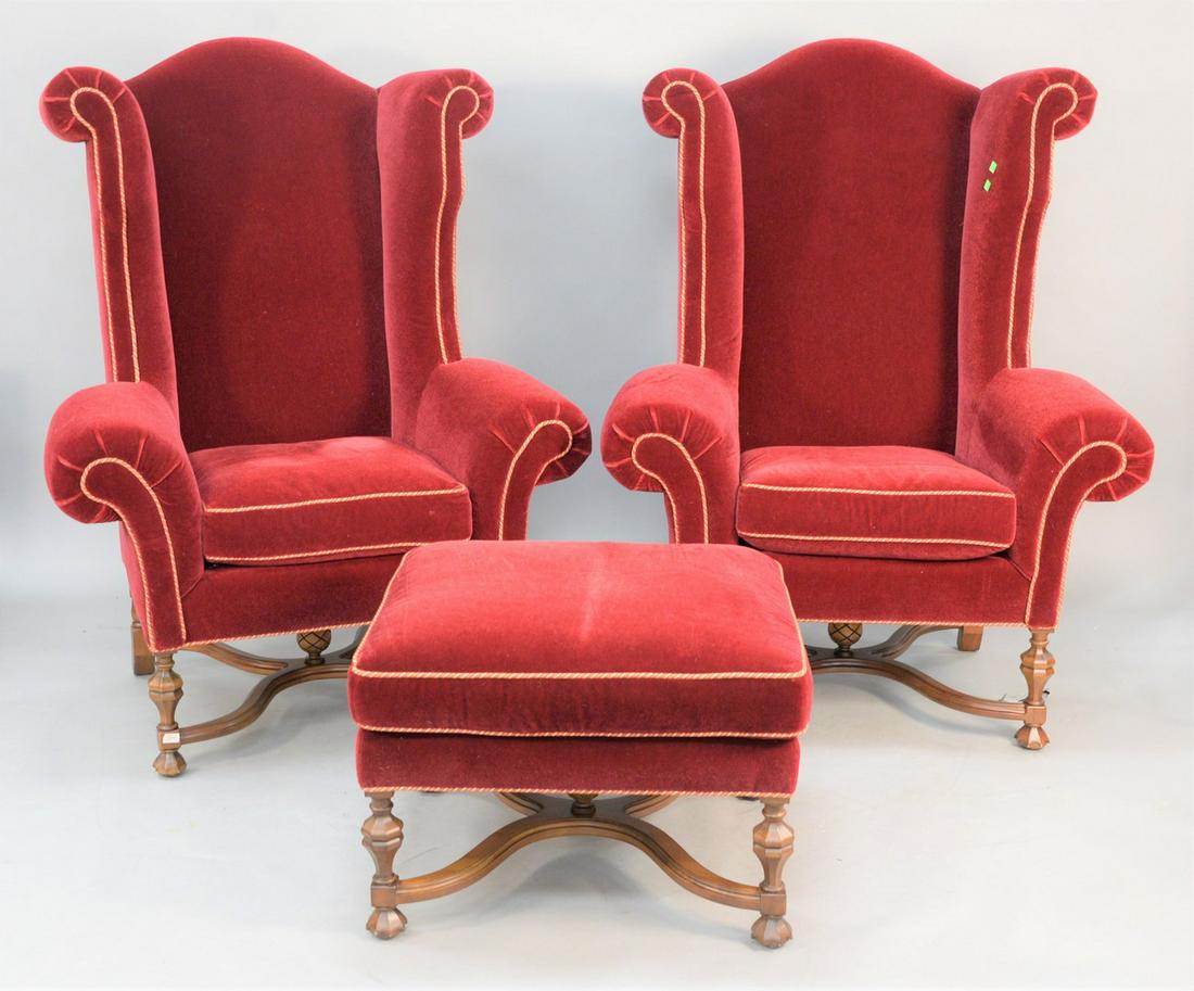 Three-piece Lee Jofa upholstered lot to include pair of (1 of 4)