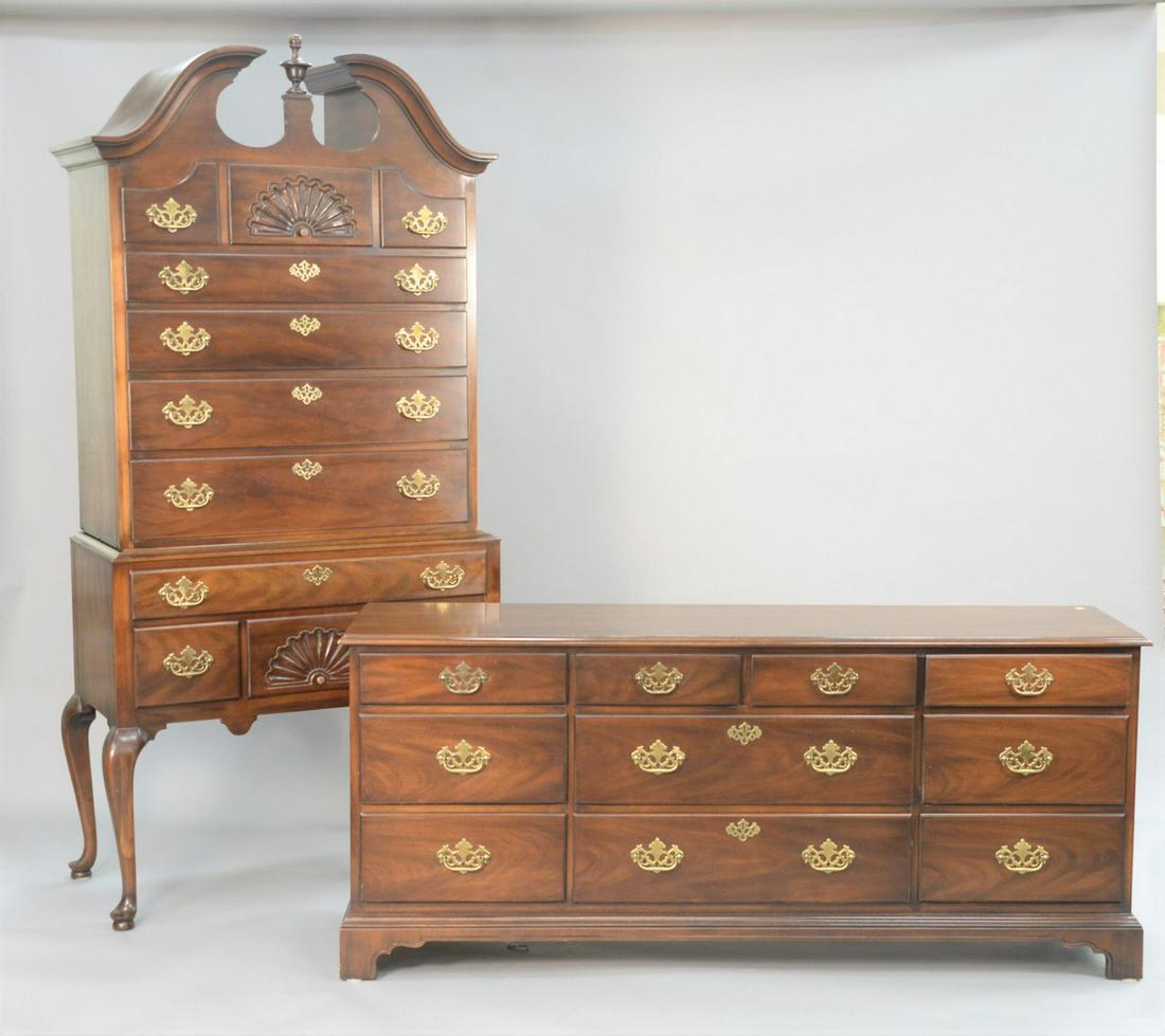 Two-piece lot to include Drexel mahogany bonnet top (1 of 5)