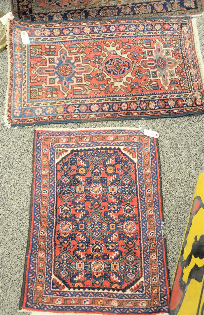Three Oriental throw rugs to include 1' 8" x 2' 5", 2' (1 of 3)