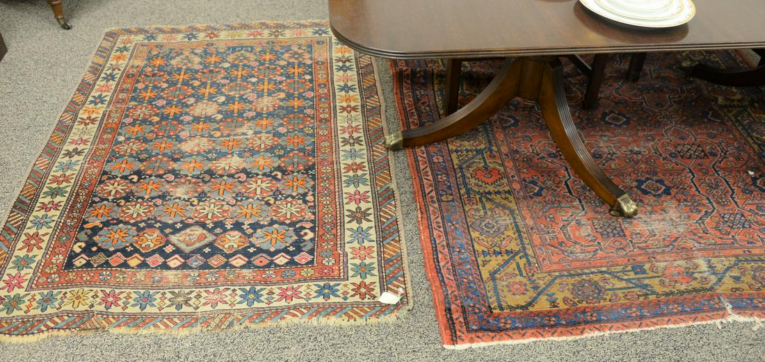 Three Caucasian Oriental throw rugs, all worn, 3' 3" x (1 of 5)