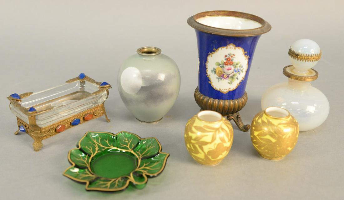 Seven-piece group to include rectangle glass dish with (1 of 6)