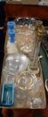Two tray lots of crystal and glass to include Steuben