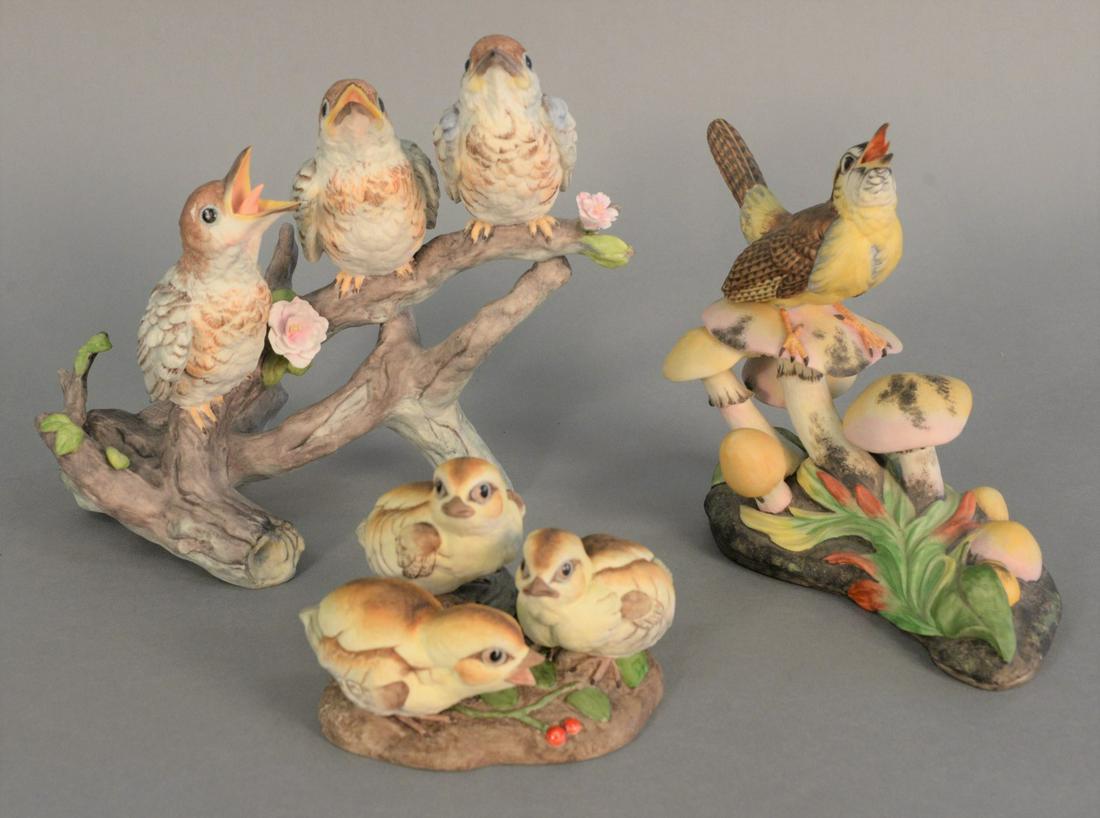 Three Boehm porcelain sculptures to include "Fledgling (1 of 3)