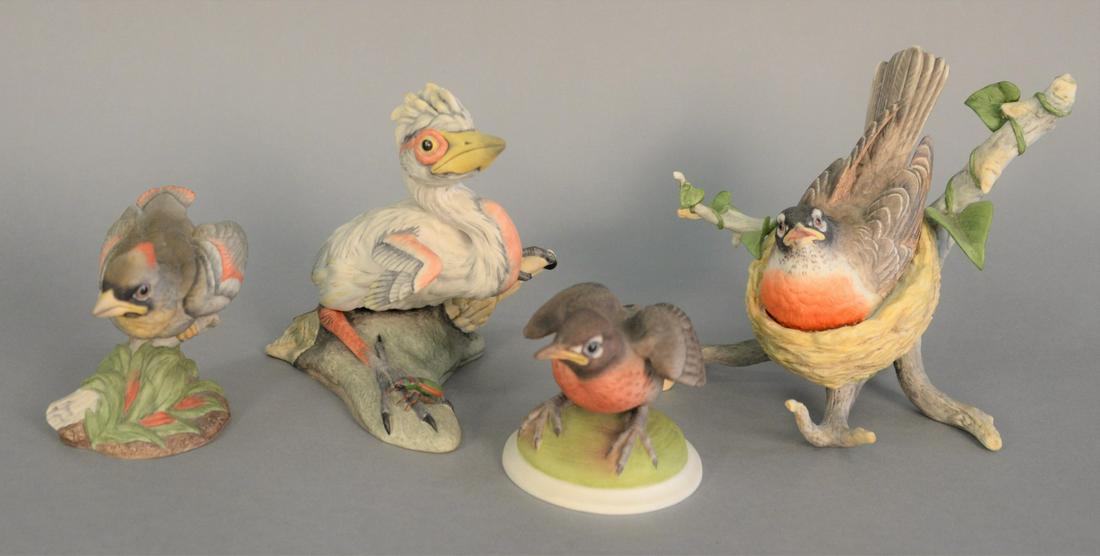 Four Boehm porcelain sculpture bird group to include (1 of 3)