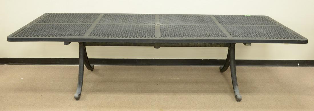Extra large metal outdoor table on pedestal base, ht. (1 of 3)