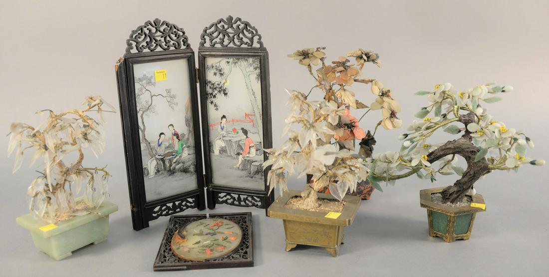 Six piece Chinese group to include four hardstone (1 of 7)