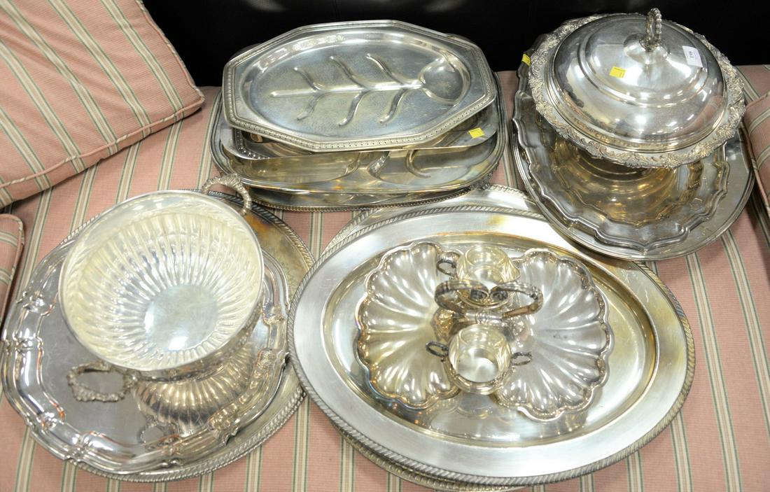 Group of large silver plated items to include large (1 of 4)