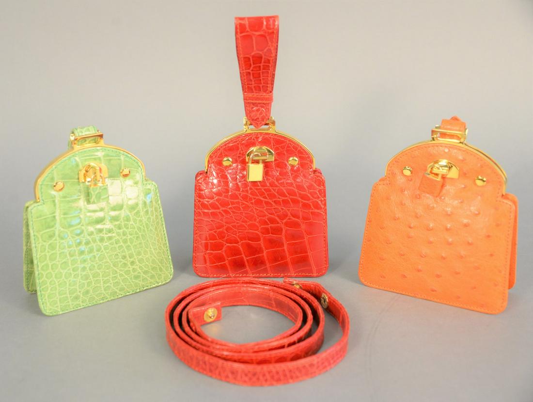 Three Giorgio's of Palm Beach clutch purses, red, green (1 of 5)