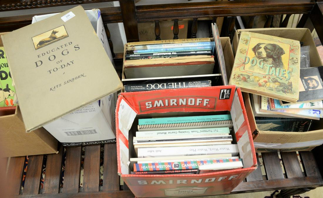 Collection of dog books in five flats along with (1 of 6)