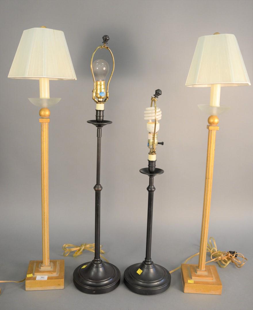 Five lamps to include pair of candlestick lamps; pair (1 of 5)