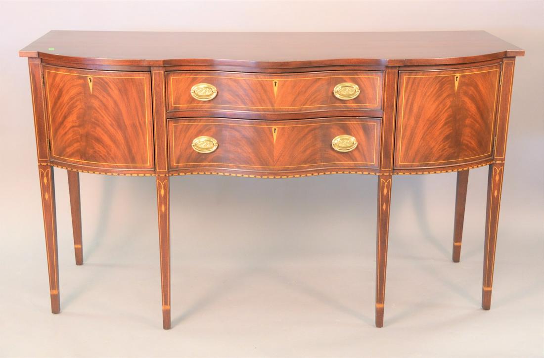 Henkel-Harris Federal style inlaid sideboard, ht. 38: Henkel-Harris Federal style inlaid sideboard, ht. 38 1/2", w. 66", dp. 26".