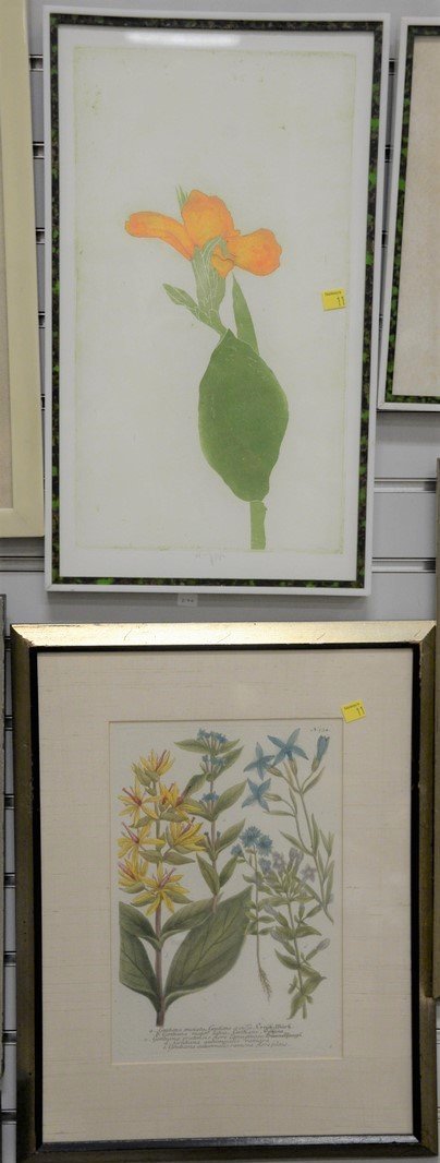 Nine framed pieces to include: set of five Oriental (1 of 4)