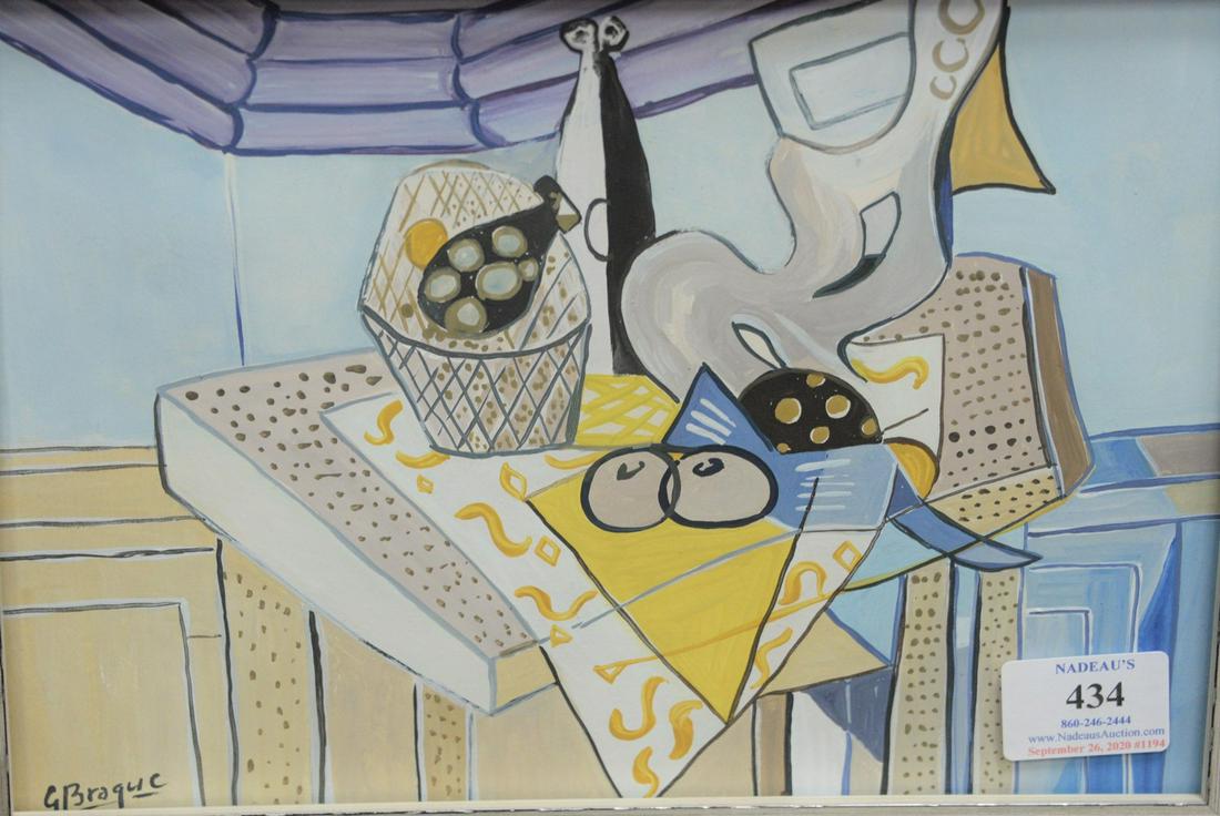After Georges Braque, watercolor on paper, still life, (1 of 4)