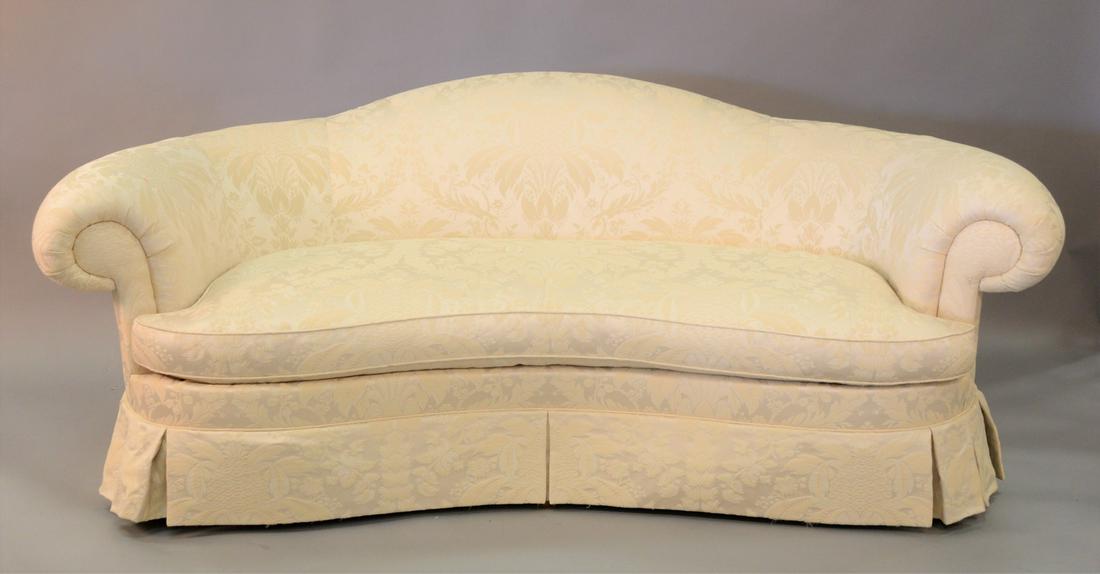 Hickory upholstered sofa having rounded back, excellent (1 of 4)