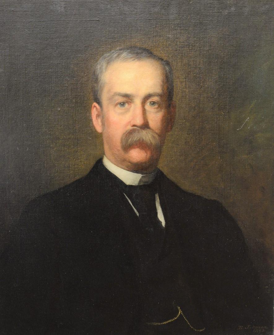 Jonathan Eastman Johnson (American, 1824 - 1906),: Jonathan Eastman Johnson (American, 1824 - 1906), portrait of William Thompson Lusk (1838 - 1897), oil on canvas, signed and dated "JE Johnson, 1893" lower right.30" x 25". Catalog Note: Willian Thomp