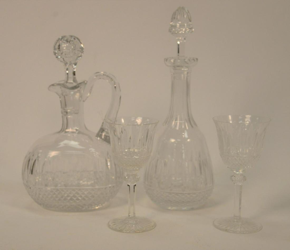 Seventeen St. Louis "Tommy" Crystal Group, to include: Seventeen St. Louis "Tommy" Crystal Group, to include set of fifteen burgundy red wine stemmed glasses, height 6 3/4 inches along with decanter and stopper, height 13 3/4 inches and a decanter with sp