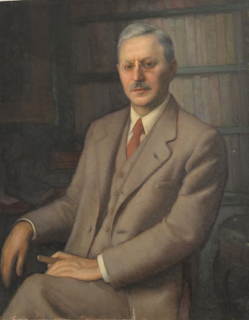 Attributed to Vittorio Borriello (Italian, 1896 -: Attributed to Vittorio Borriello (Italian, 1896 - 1974), portrait of Edward Henry Lewinski Corwin (1885 - 1953), oil on canvas, unsigned.37" x 30".Catalog Note: Edward Henry Lewinski Corwin was Execut