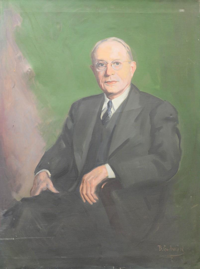 Three piece lot to include Arturo Noci: Three piece lot to include Arturo Noci (Italian/American, 1874 - 1953), portrait of Eugene Hillhouse Pool (1874 - 1949), 1937, oil on canvas, signed and dated lower right 'Arturo Noci, 1937', Eugene H